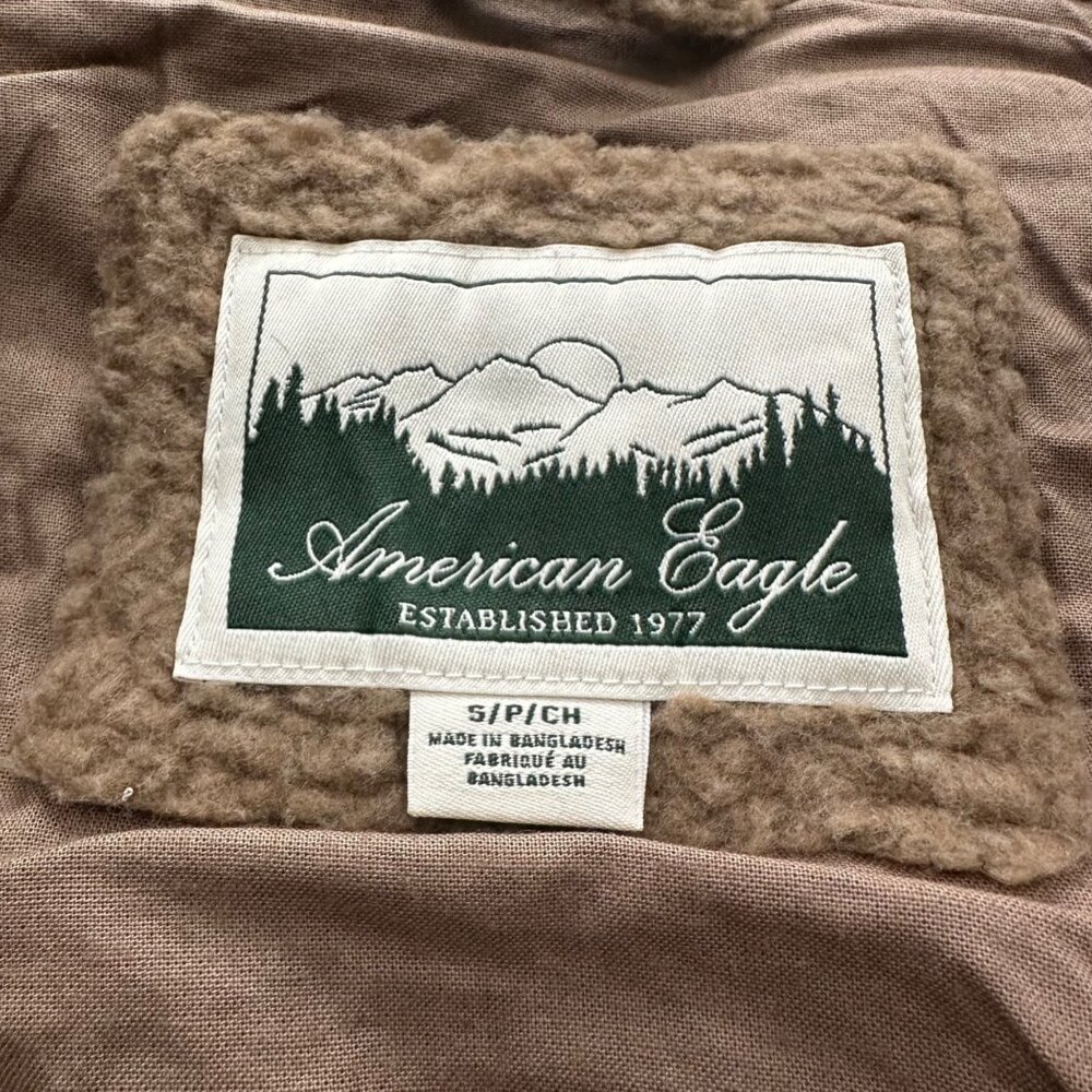 American Eagle Sherpa Button Up Shacket Shirt w Pockets Warm Winter Womans Small - Picture 8 of 10